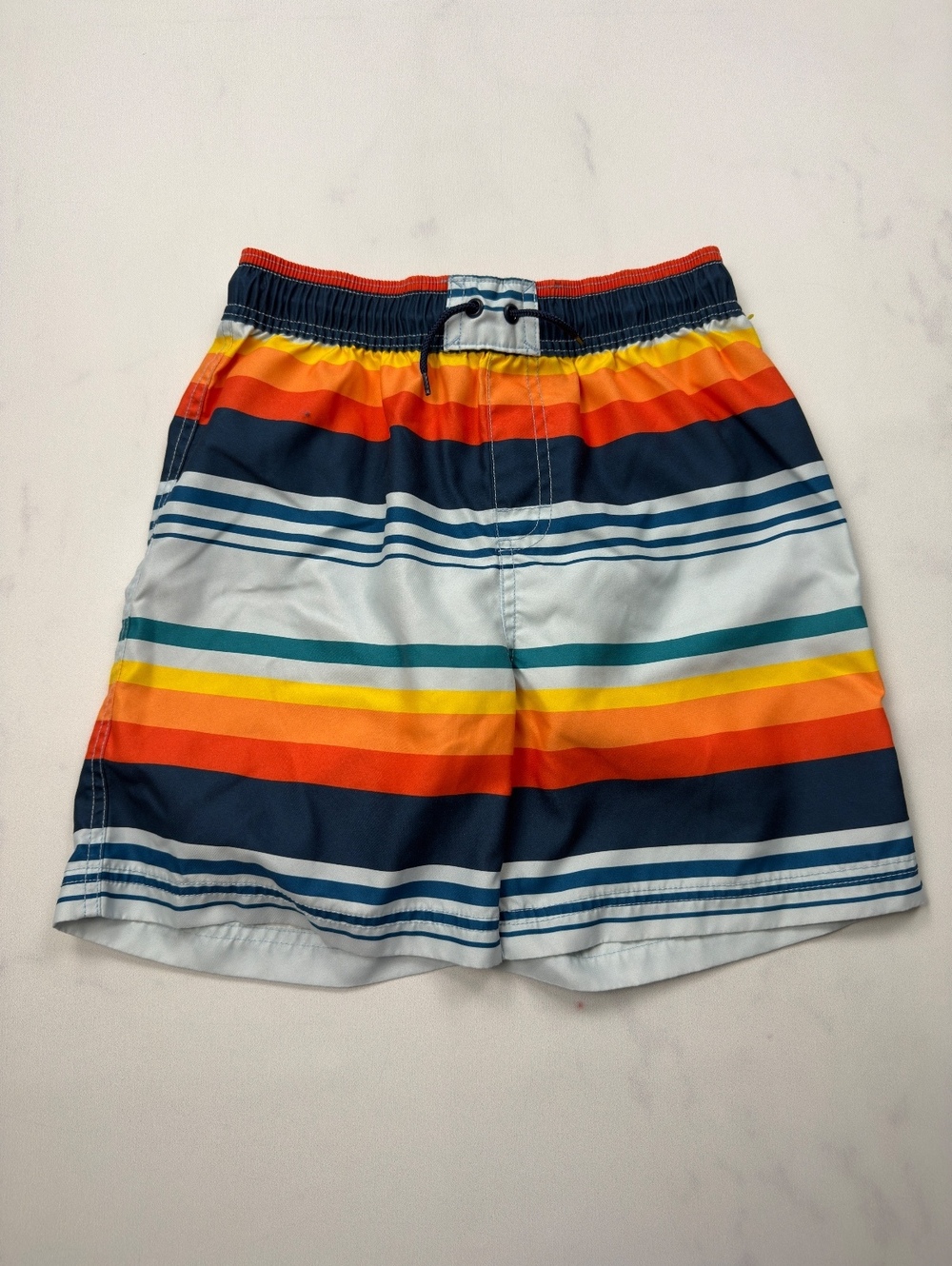 Tea Collection Swim Shorts Multi Stripe Elastic Waist - Boys 14